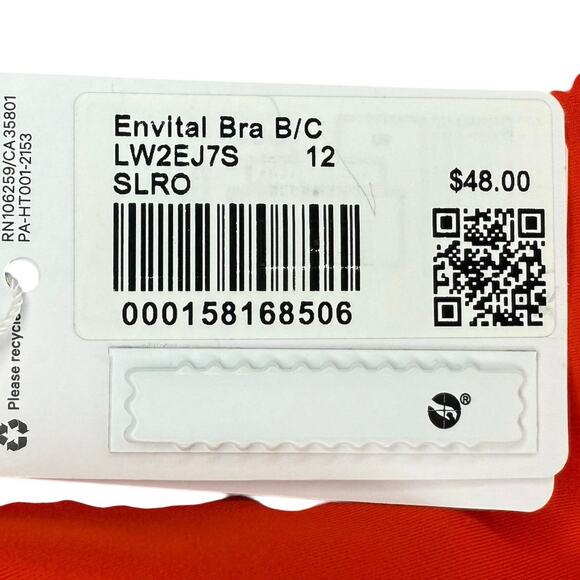 NWT Lululemon Envital Bra B/C Cup Solar Orange Size 12 - Picture 6 of 7